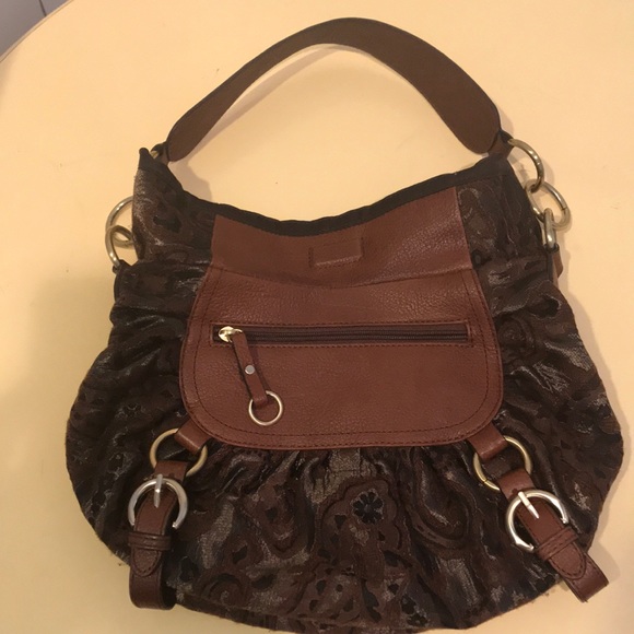 ADRIENNE VITTADINI BROWN LEATHER AND Nylon purse - Picture 3 of 8